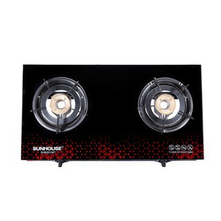 Bếp gas đôi Sunhouse SHB201MT mặt kính đen, 720x420mm, 6.5kW, đánh lửa điện tử