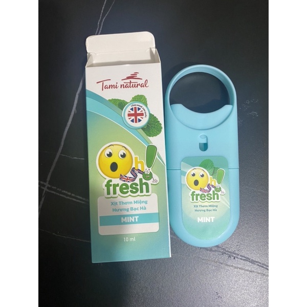Xịt thơm miệng Oh!Fresh tinh chất Bạc Hà Mát Lạnh 10ml