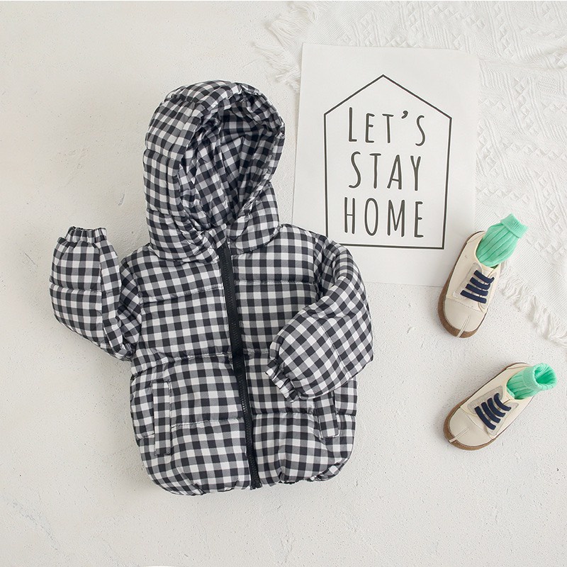 áo phao kẻ caro hình ngộ nghĩnh đáng yêu cho bé