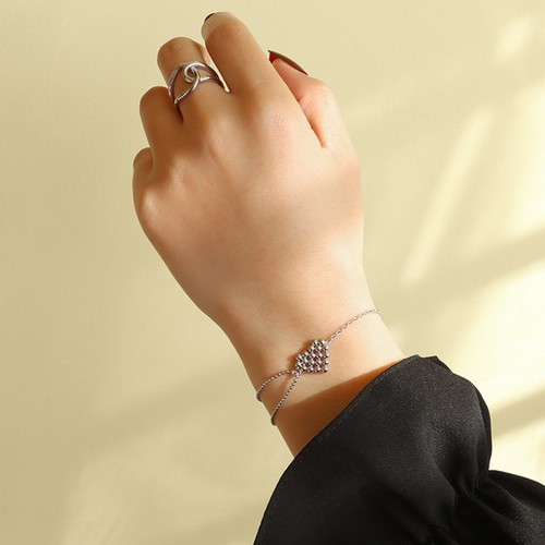 Lắc Tay Nữ Trái Tim Thép Titan Ko Rỉ TT 3612