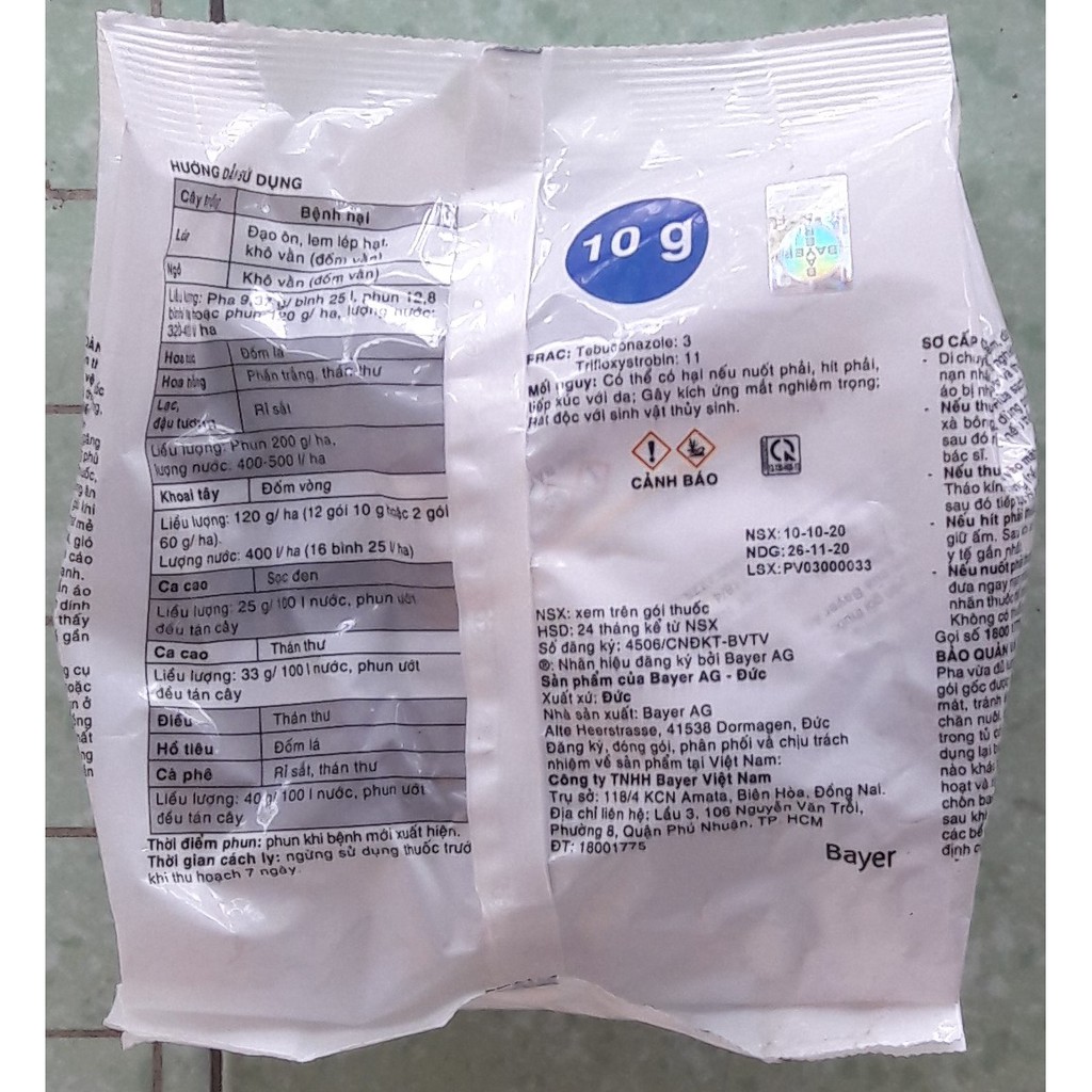 Thuốc trừ bệnh Nativo 750WG 10gr