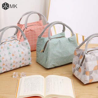 Túi đựng giữ nhiệt hộp cơm trưa phối họa tiết đơn giản xinh xắn