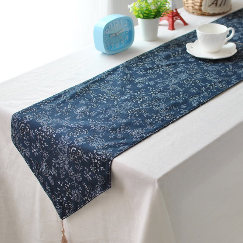 Khăn Trải Bàn Vải Lanh Cotton In Họa Tiết Thổ Cẩm Đơn Giản Trang Trí Bàn Cà Phê / Giường Ngủ