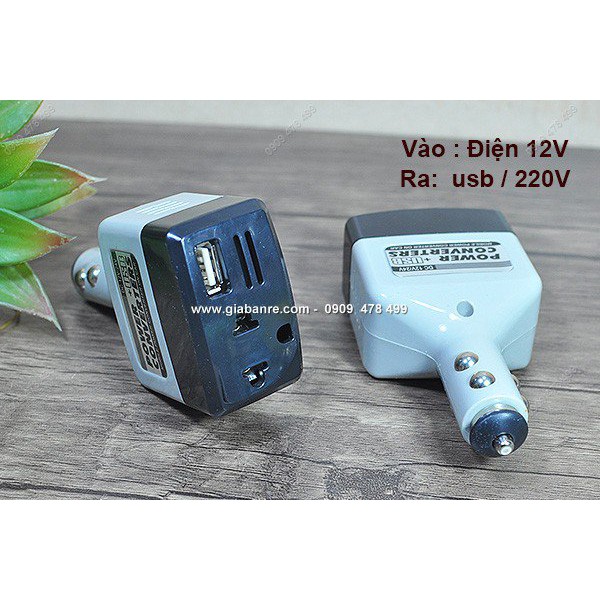 MS: 5204 - THIẾT BỊ CHUYỂN ĐIỆN USB VÀ 220V CHO XE HƠI