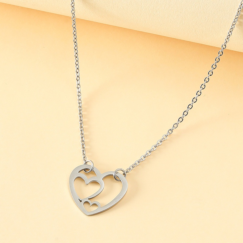 Vòng cổ Mặt Trái Tim Bằng Thép Không Gỉ Cá Tính