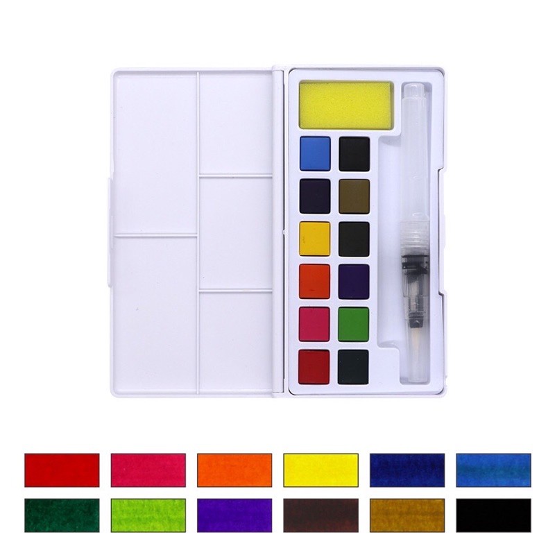 Bộ Màu Nước Solid Water Color Cao Cấp 12 Màu