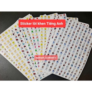Set 15 tấm sticker lời khen Tiếng Anh