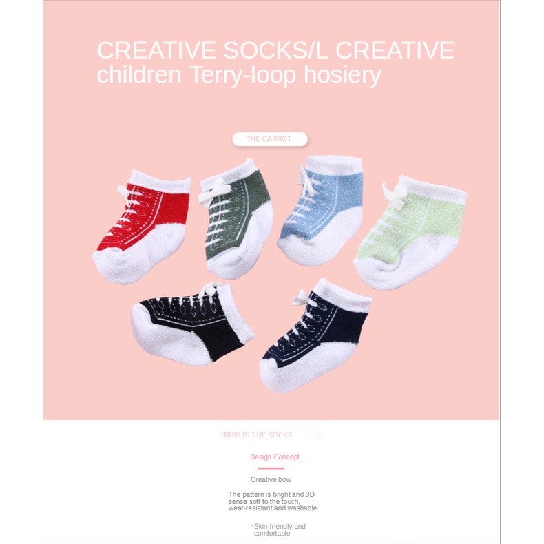 Vớ Cotton Cho Bé Từ 0-12 Tháng Tuổi Hình Đôi Giày