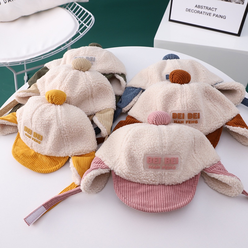 Mũ lưỡi trai che tai giữ ấm thời trang thu đông cho bé