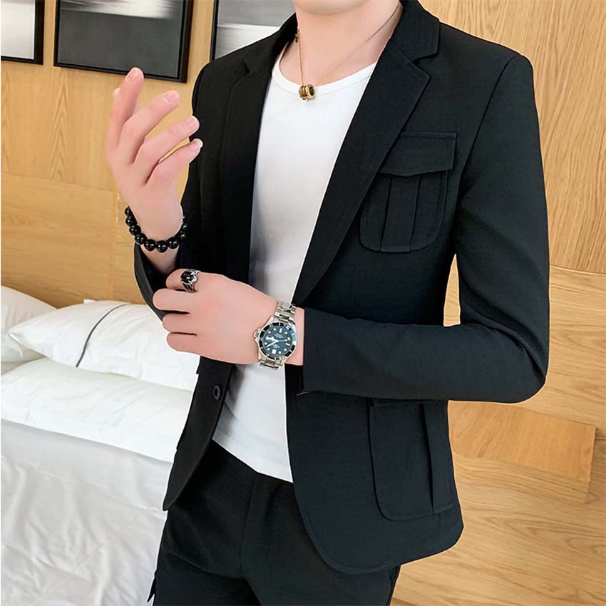 Áo Vest Nam, Vest nam Phối túi ngực, kèm túi hộp 2 bên áo với chất liệu Polyester lên Form đứng dáng không nhăn N45