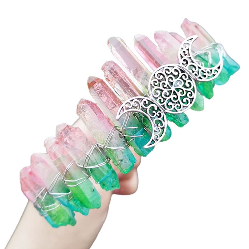 Băng Đô Cài Tóc Hình Vương Miện Đính Đá Pha Lê Nhiều Màu Phong Cách Boho Cổ Điển