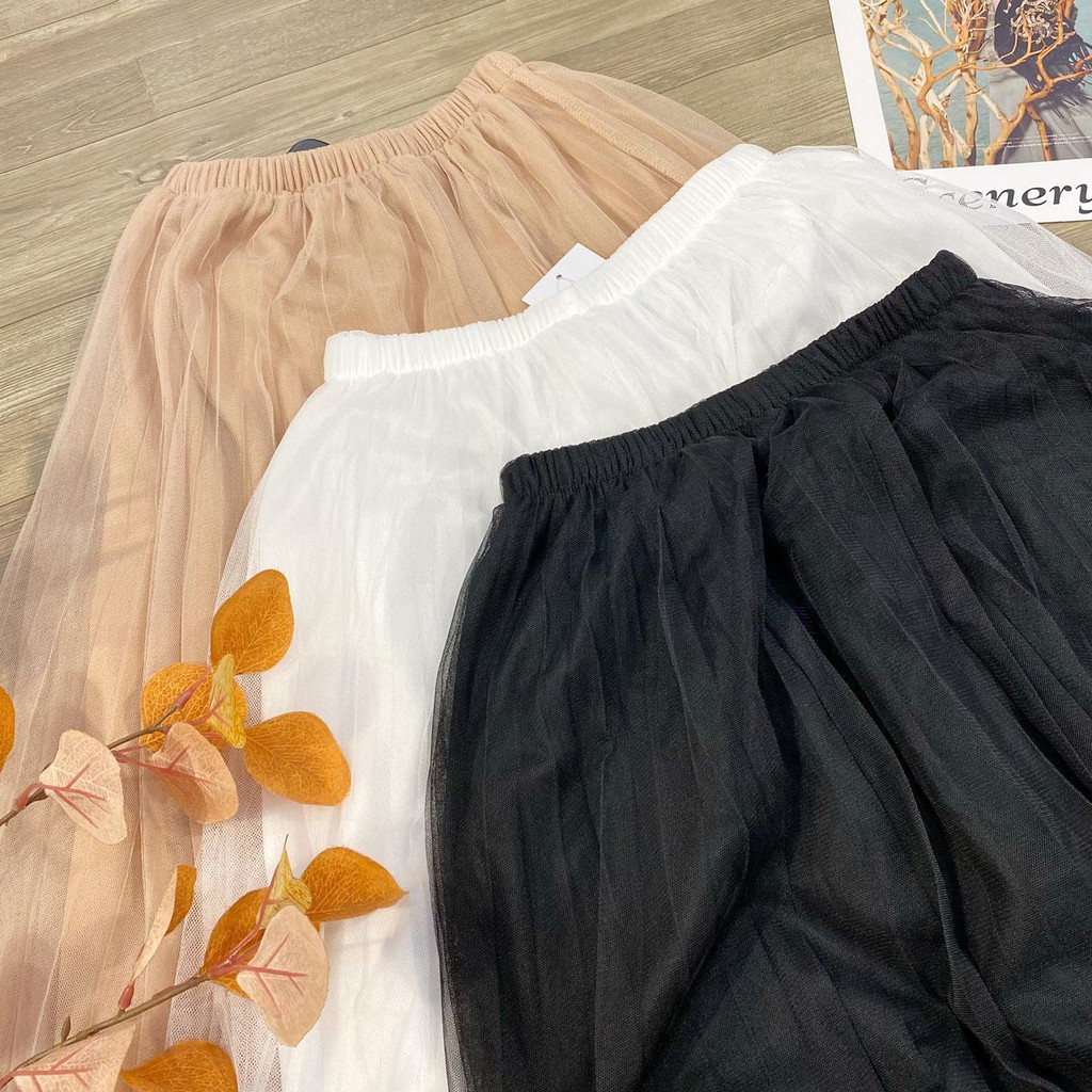 [Mã FADIRECT20 giảm 20K đơn 150K] Chân váy dài lưới dập ly | BigBuy360 - bigbuy360.vn