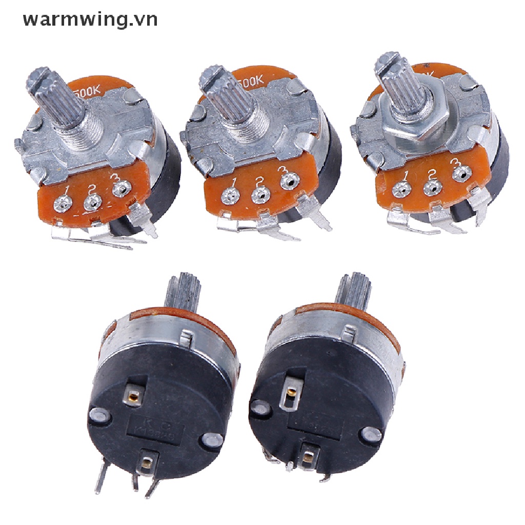 【warmwing】 5PCS Switch Carbon Potentiometer B500K WH138-4 Ohm Single Linear With Switch .