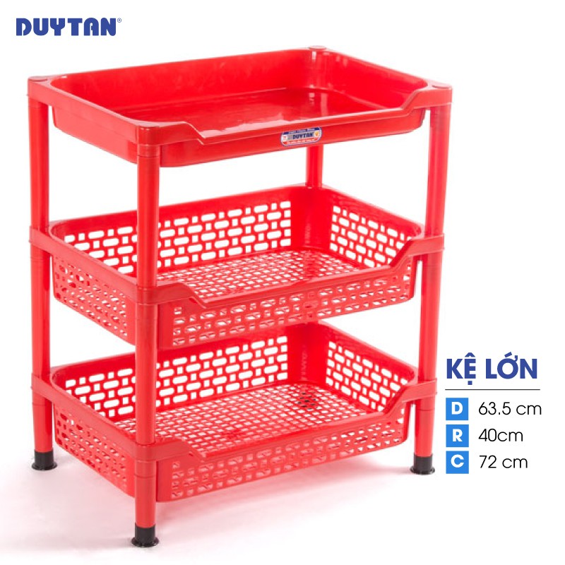 Kệ lớn nhựa DUY TÂN 3 ngăn không bánh xe (63.5 x 40 x 72 cm) - 46335 - Giao màu ngẫu nhiên