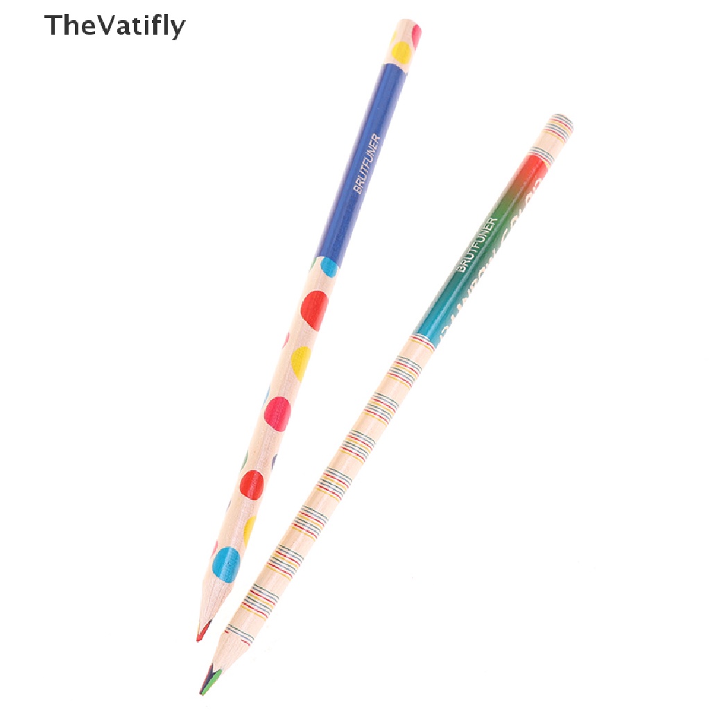 [Thevalifly] Set 10 Bút Chì Ngòi Mảnh Bốn Màu Sắc Cầu Vồng Sáng Tạo