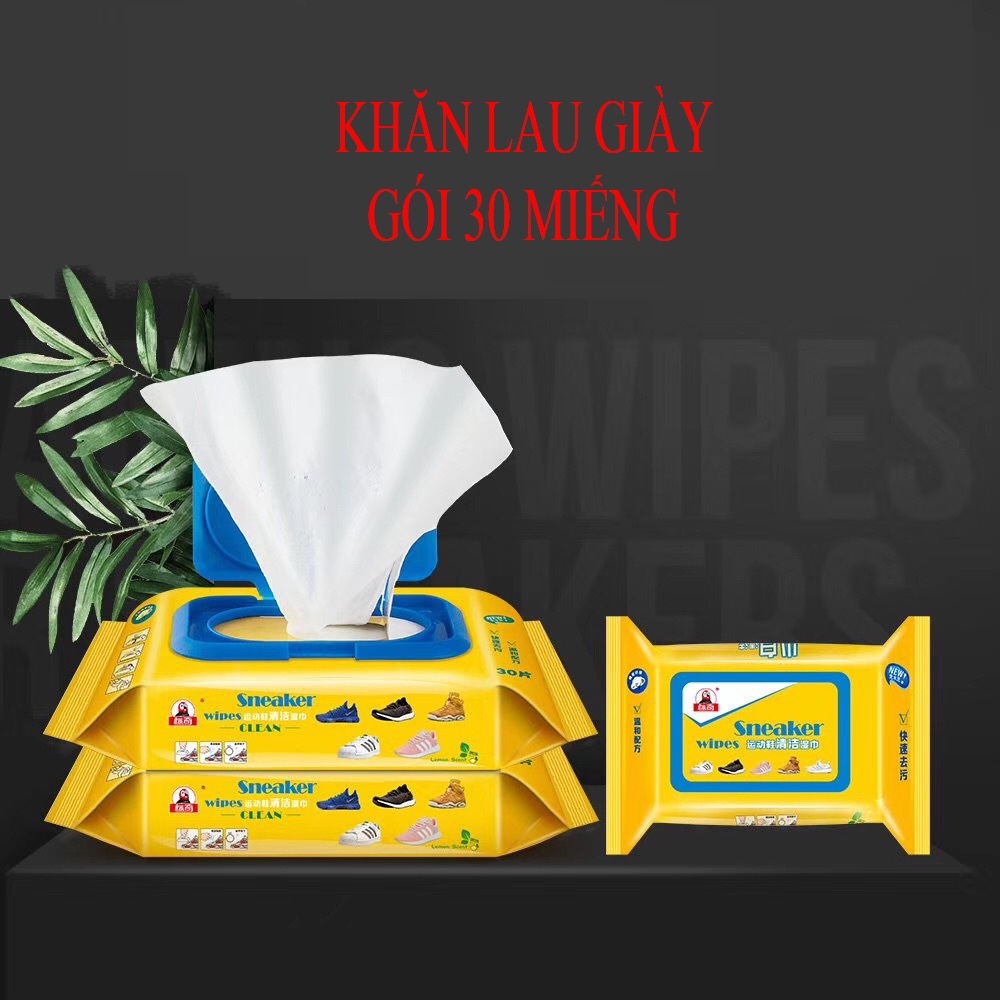 ⚡GIÁ SỐC⚡ Khăn Giấy Ướt Lau Giày Sneaker Wipes Clean thần thánh(gói 30 miếng)