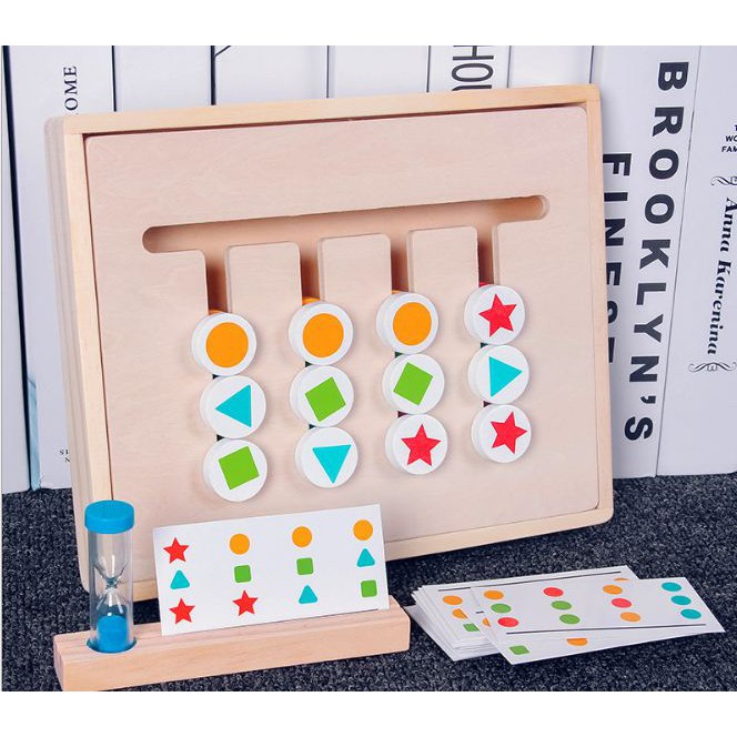 Đồ chơi trí tuệ gỗ an toàn cho bé,bộ phát triển tư duy logic toán học montessori 2 chức năng cho trẻ từ 3 tuổi