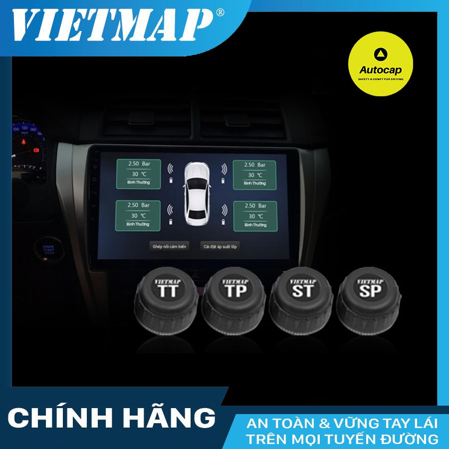 Cảm Biến Áp Suất Lốp VIETMAP V1A Tích Hợp Màn Hình DVD Android cho xe ô tô