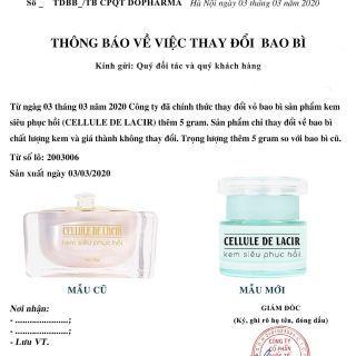 [giá hủy diệt] KEM SIÊU PHỤC HỒI DA LAMER CARE - DR. LACIR (kem giãn mao mạch lamer care)