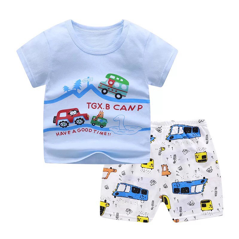 Bộ quần áo cho bé trai từ 12 Tháng Đến 5 Tuổi Chất Cotton Co Giãn Thoải Mái Dễ Thương 7 Mẫu