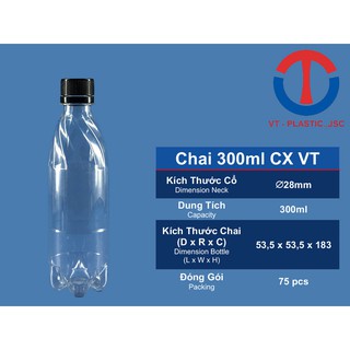 COMBO 10 CHAI NHỰA 300ML THỰC PHẨM - CX VT