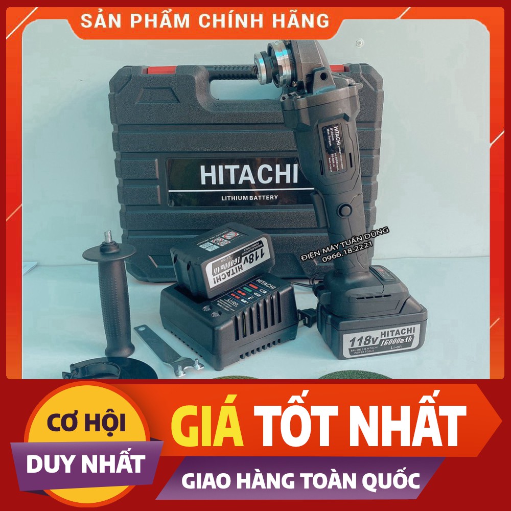 [FREE SHIP] Máy mài cầm tay pin Hitachi 118V - 2 PIN 20000mAh - Động cơ không chổi than - 100% Đồng TẶNG 1 ĐÁ MÀI VÀ 1 Đ
