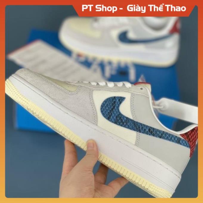 [FreeShip+ Hàng Xịn] Giày AF1 dunk vệt xanh og đủ size nam nữ, Giầy AF1 Xám Kem xanh đỏ da lộn Hót trend