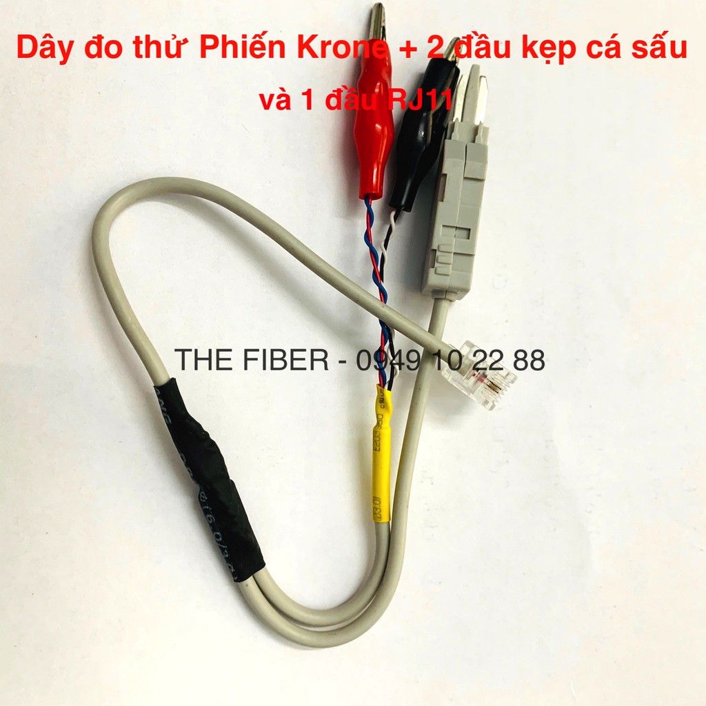 Dây đo thử phiến Krone 2 đầu kẹp cá sấu và 1 đầu RJ11