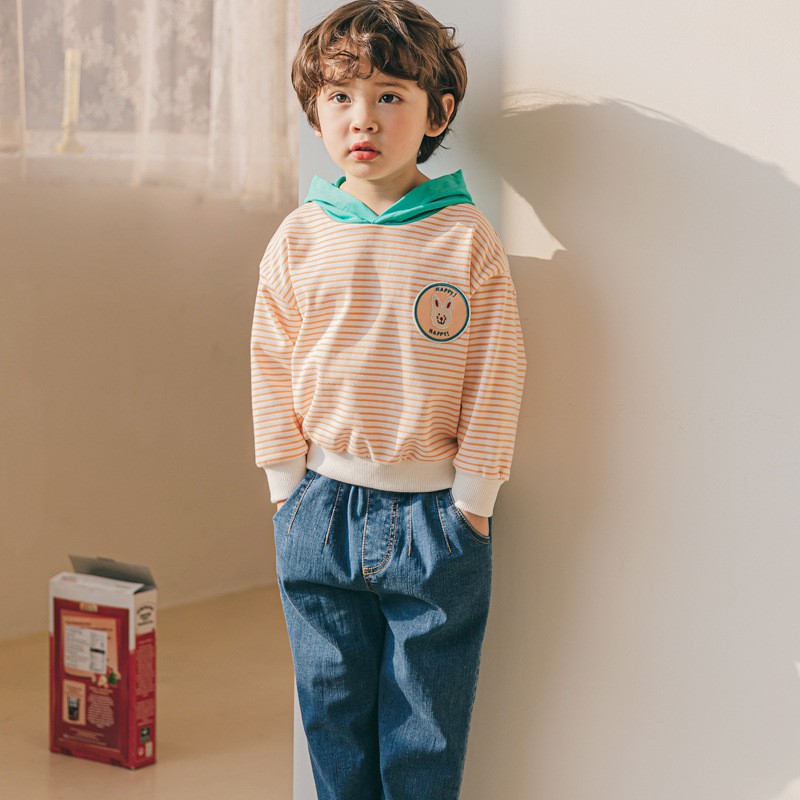 Áo bé trai/bé gái Hàn Quốc Bebezoo dài tay _ Hoodie stripe