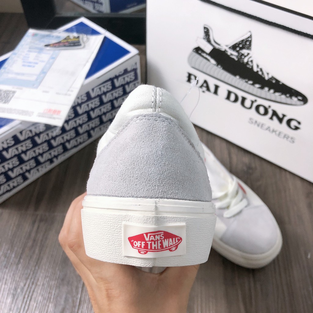 VANS trắng vạch đỏ [TẶNG MÓC KHÓA - FULL BOX] giày thể thao nam VANS trắng vạch đỏ  nam nữ VANS trắng vạch đỏ