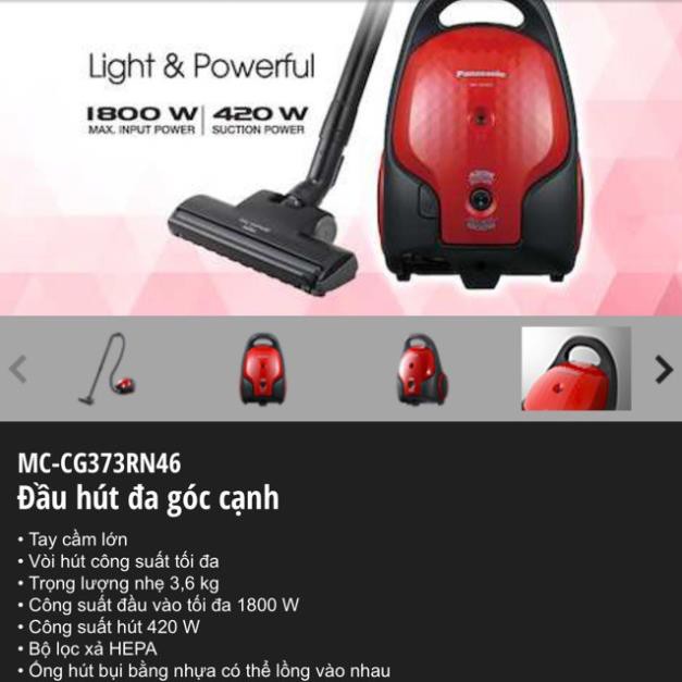 [Chính hãng - Bảo hành 1 năm] Máy hút bụi Panasonic PAHB-MC-CG373RN46 (1800W) - Hàng chính hãng | BigBuy360 - bigbuy360.vn