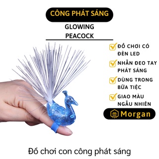 [1 ĐỔI 1] Nhẫn Đèn Led - Ngón Tay Phát Sáng Hình Con Công, Thích Hợp Cho Các Bữa Tiệc, Hội 4569