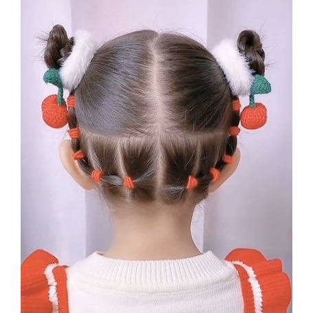 Cột tóc cherrey bông trắng nhỏ S66