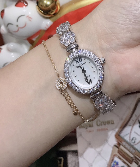Bộ Sưu Tập Đồng Hồ Nữ Chính Hãng Royal Crown Dây Đá Vỏ Trắng 1514J/ 5308J/ 1516J | BigBuy360 - bigbuy360.vn