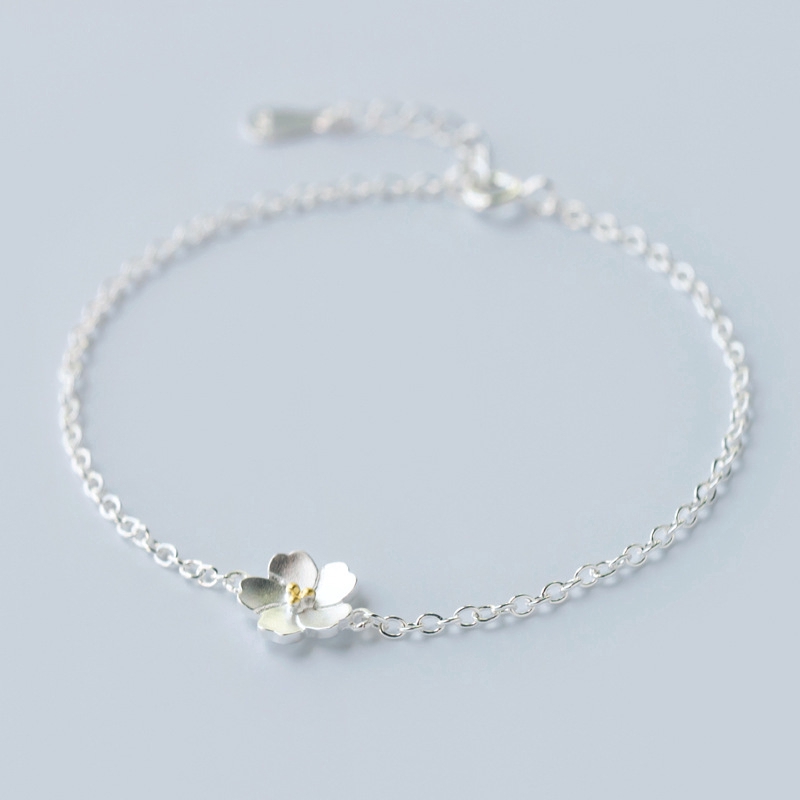 Bạc Nữ Hoa Anh Đào Nhẫn Có Thể Điều Chỉnh Trang Sức Đơn Giản