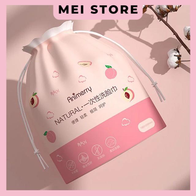 Khăn Lau Mặt Khô ANIMERRY COTTON Cao Cấp Bịch Cuộn Khăn Tẩy Trang Túi Rút Khăn Đào Nội Địa Trung