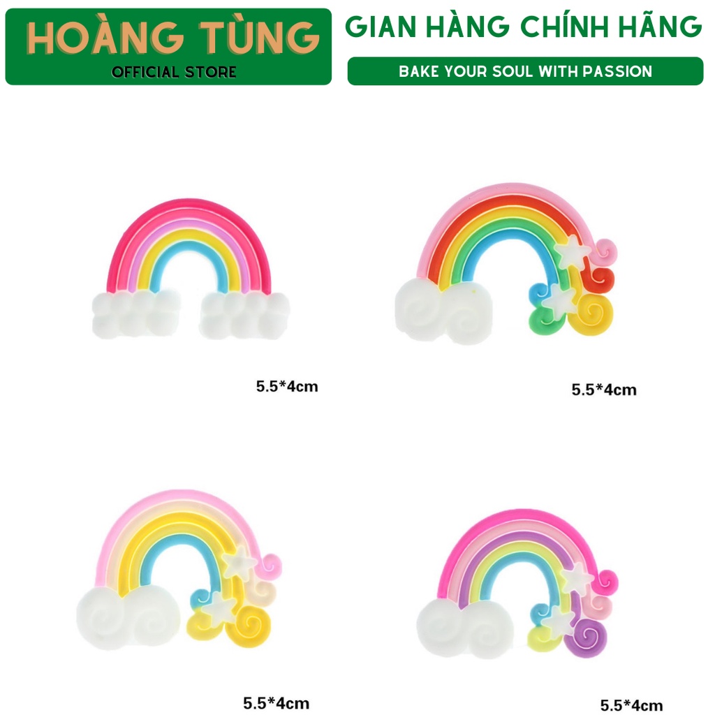 Set 2 cầu vồng trang trí bánh kem