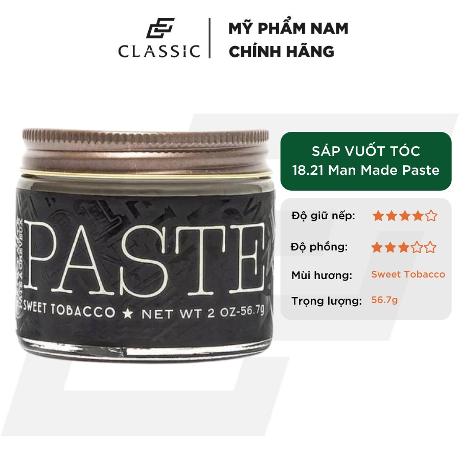 Sáp Vuốt Tóc 18.21 Man Made Paste 56.7g