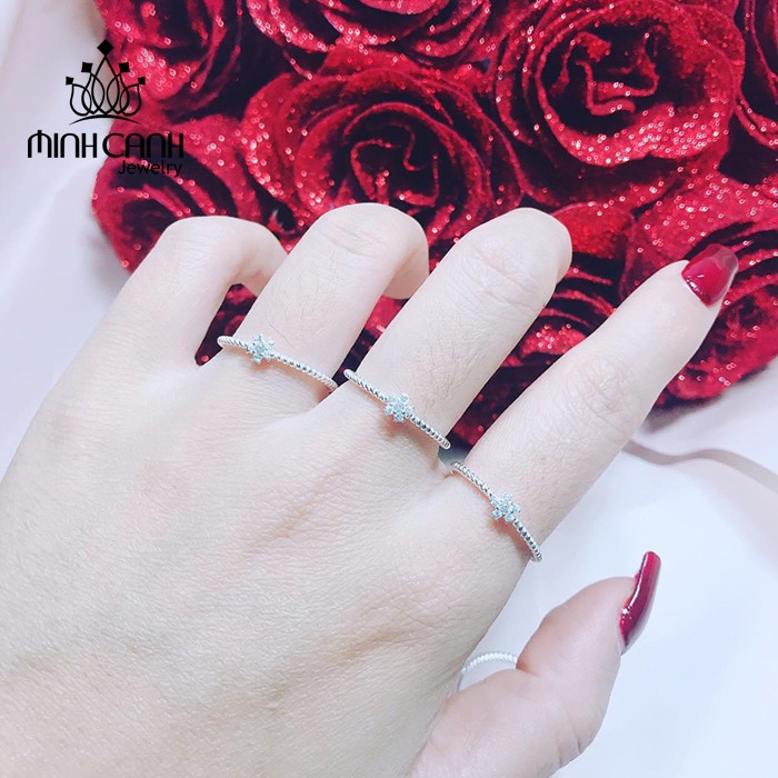 Nhẫn Bạc Ta Xoắn Hoa Nhỏ - Minh Canh Jewelry