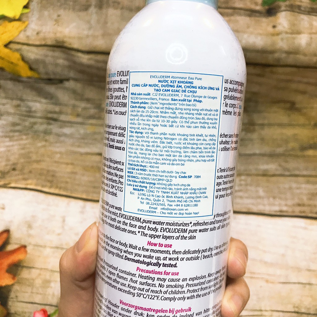 XỊT KHOÁNG EVOLUDERM EAU PURE | BigBuy360 - bigbuy360.vn