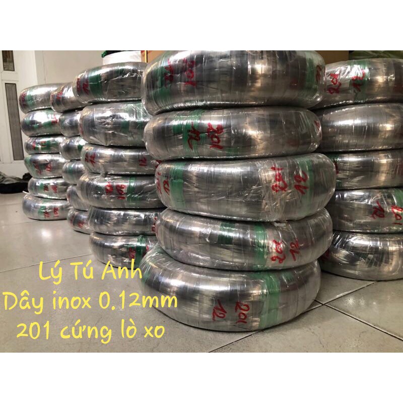 Dây Inox 0,12mm (1dem2) - 201- Cứng Đàn Hồi (lò xo) - giá bán trên 1 kg
