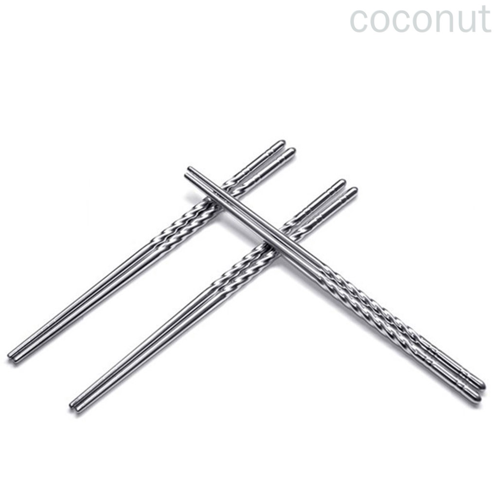 Đũa Ăn Bằng Thép Không Gỉ Chống Trượt Có Thể Tái Sử Dụng