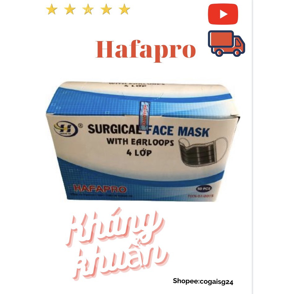 Khẩu Trang Y Tế 4 Lớp HAFAPRO Đạt Tiêu Chuẩn(HỔ TRỌ DỊCH FLASHSALE 25K)