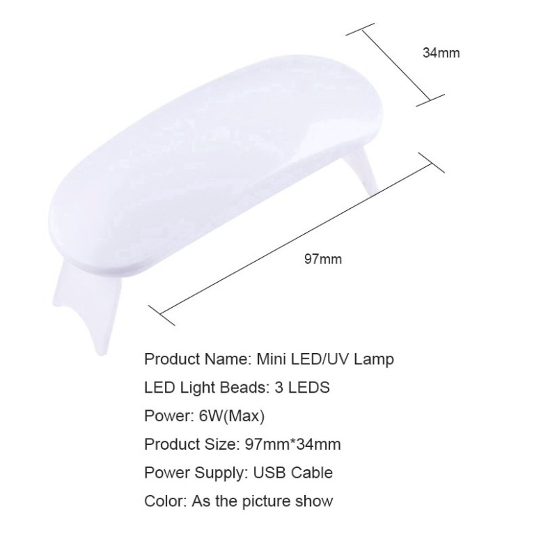 GDA Máy hong khô sơn gel dùng đèn LED UV 6W chất lượng cao 20 ML