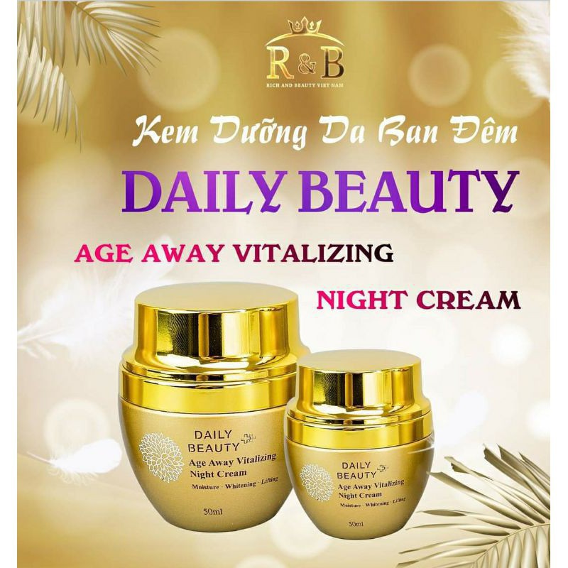 Kem dưỡng da chống lão hóa ban đêm Daily Beauty Age Away Vitalizing Night Cream 30ml R B