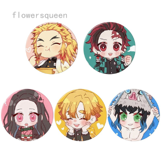 flowersqueen Ghim Cài Áo Kim Loại Nhiều Lớp In Hình Nhân Vật Anime