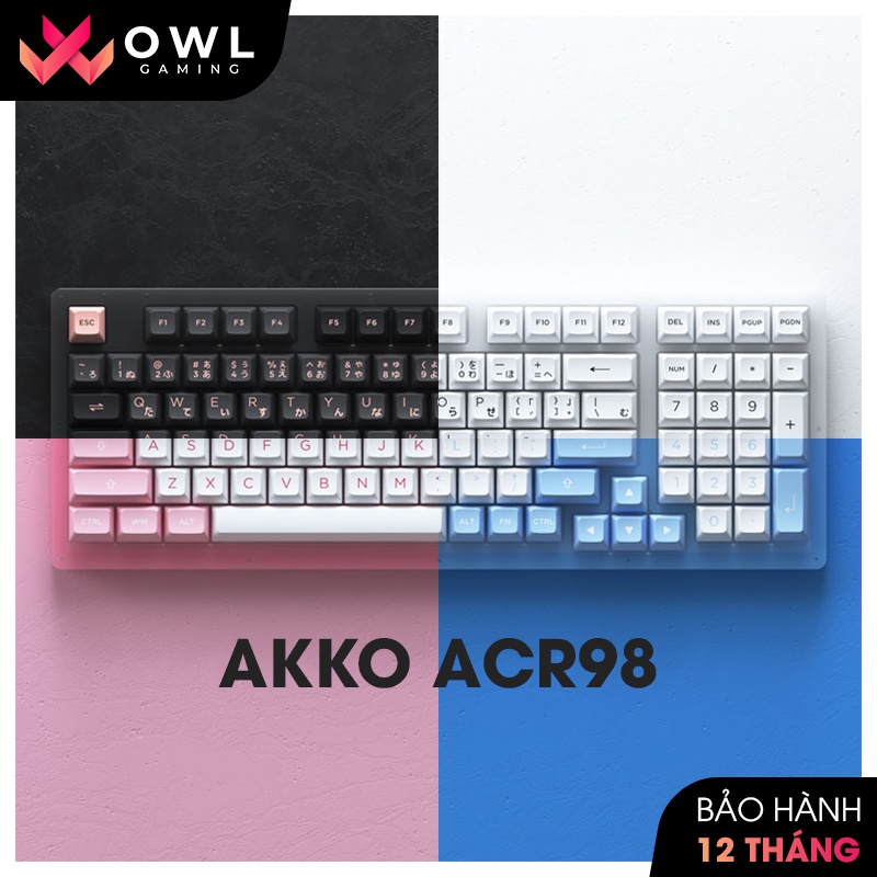 Bàn phím cơ AKKO ACR98 Black / White / Blue / Pink (Hotswap / RGB / AKKO CS sw Jelly) - Hàng chính hãng