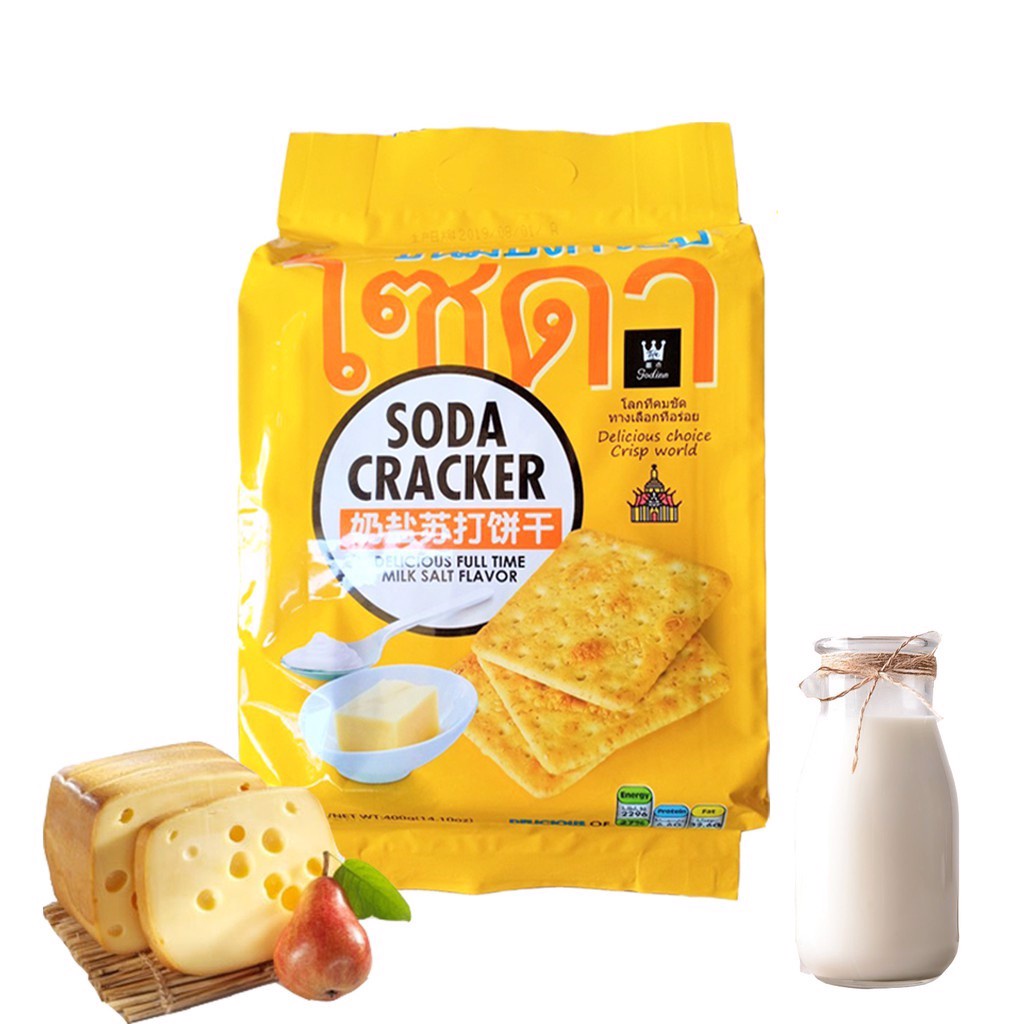 Bánh Quy Ăn Kiêng Soda Cracker Thái Lan Vị Sữa (Gói 400g)