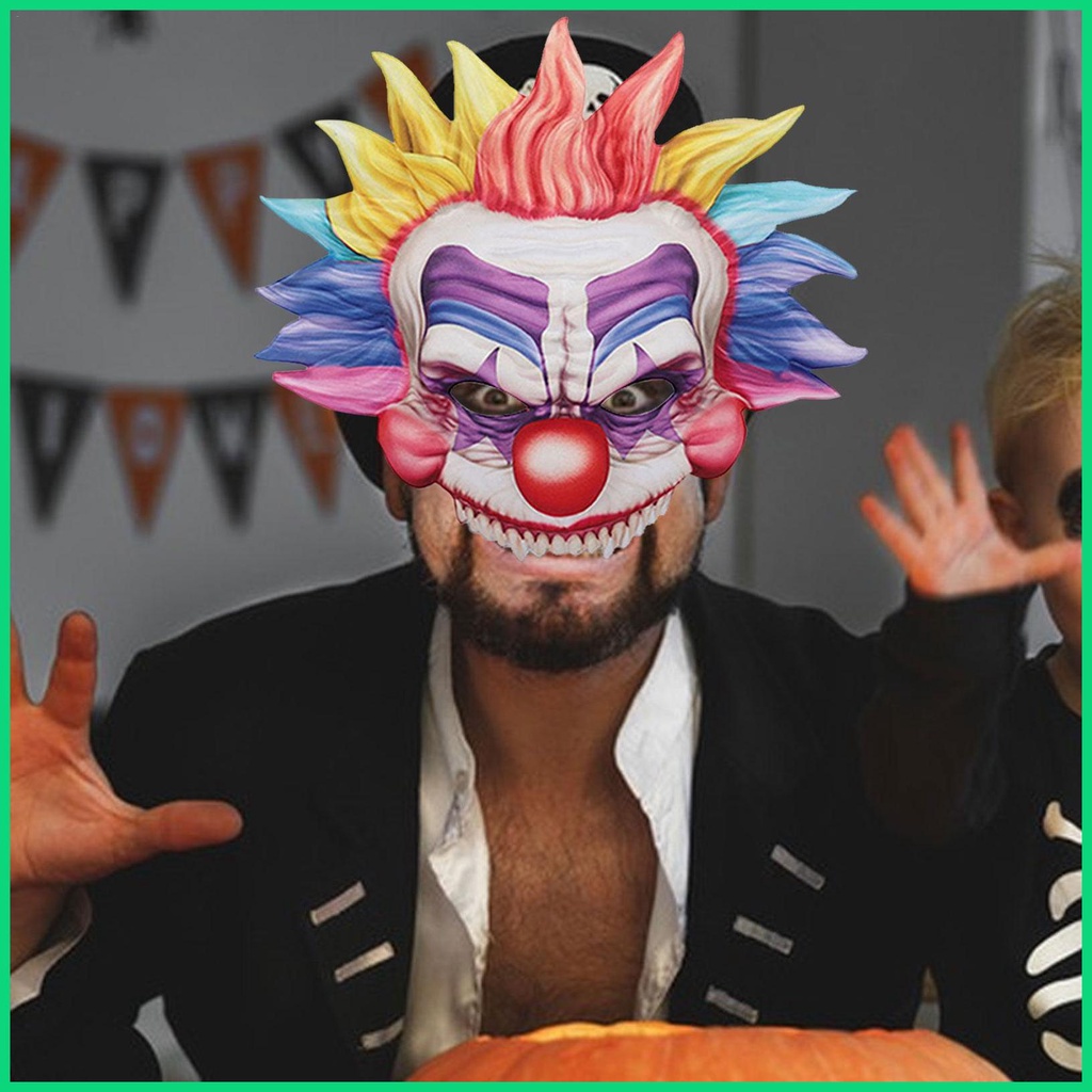 Mặt Nạ Hóa Trang Chú Hề Màu Sáng Có Dây Co Giãn Dễ Đeo Co Giãn