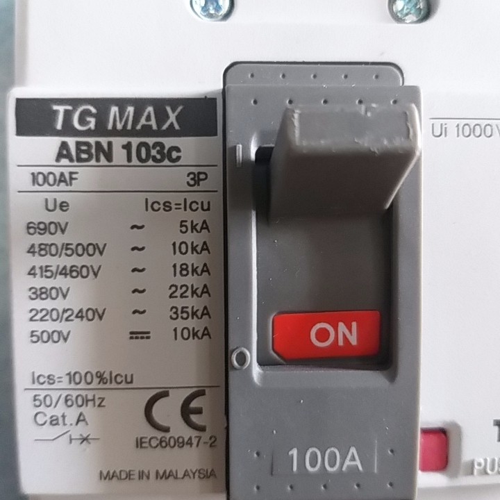 Cầu dao tự động 3 pha 100A LS Hàn Quốc / CB 3 pha 100A TG Malaysia